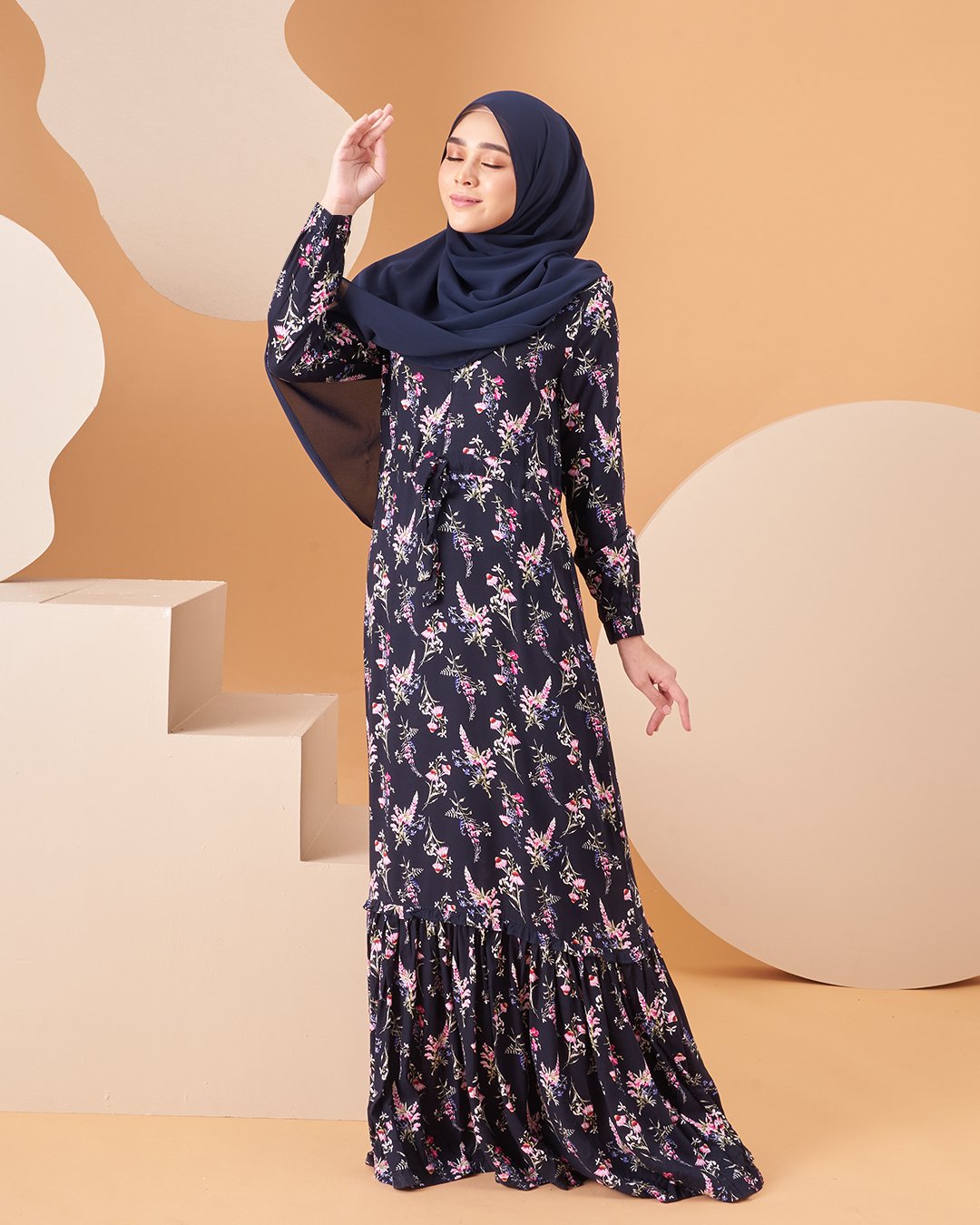 Dress Homey Damita - Navy Blue