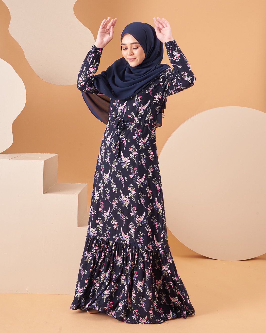 Dress Homey Damita - Navy Blue