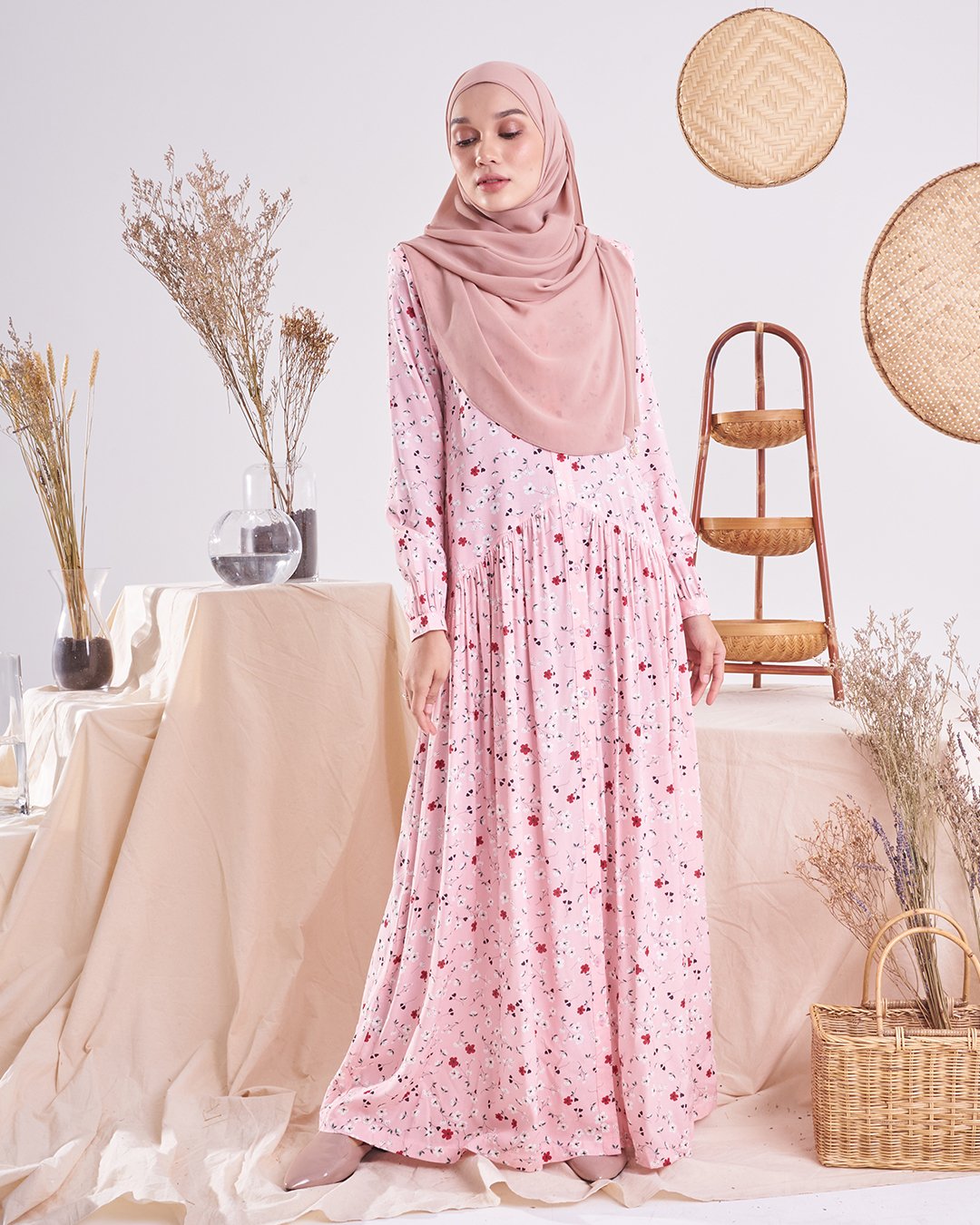 Dress Homey Harita - Light Peach
