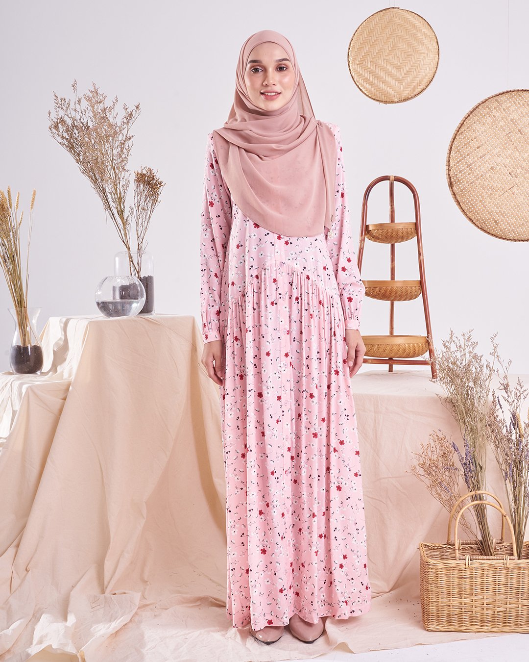 Dress Homey Harita - Light Peach