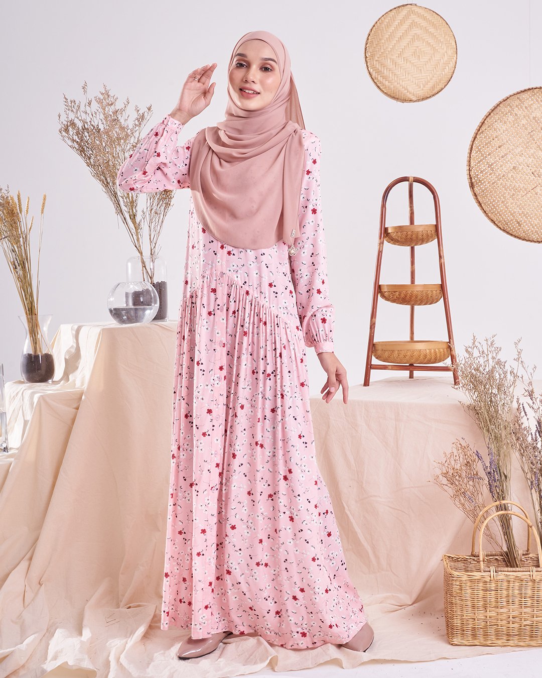 Dress Homey Harita - Light Peach