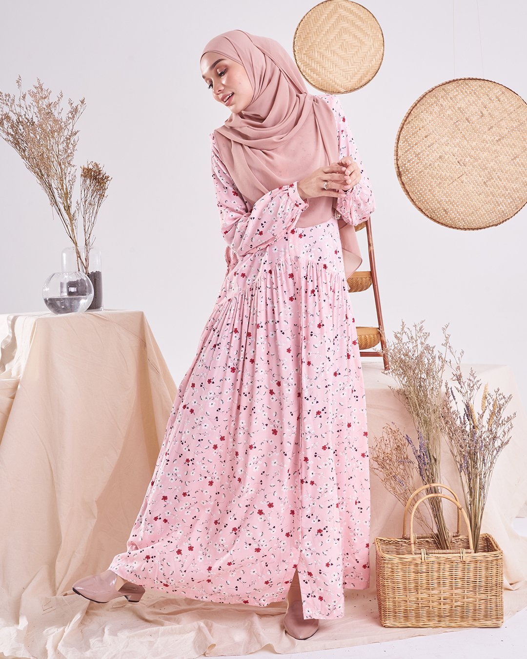 Dress Homey Harita - Light Peach