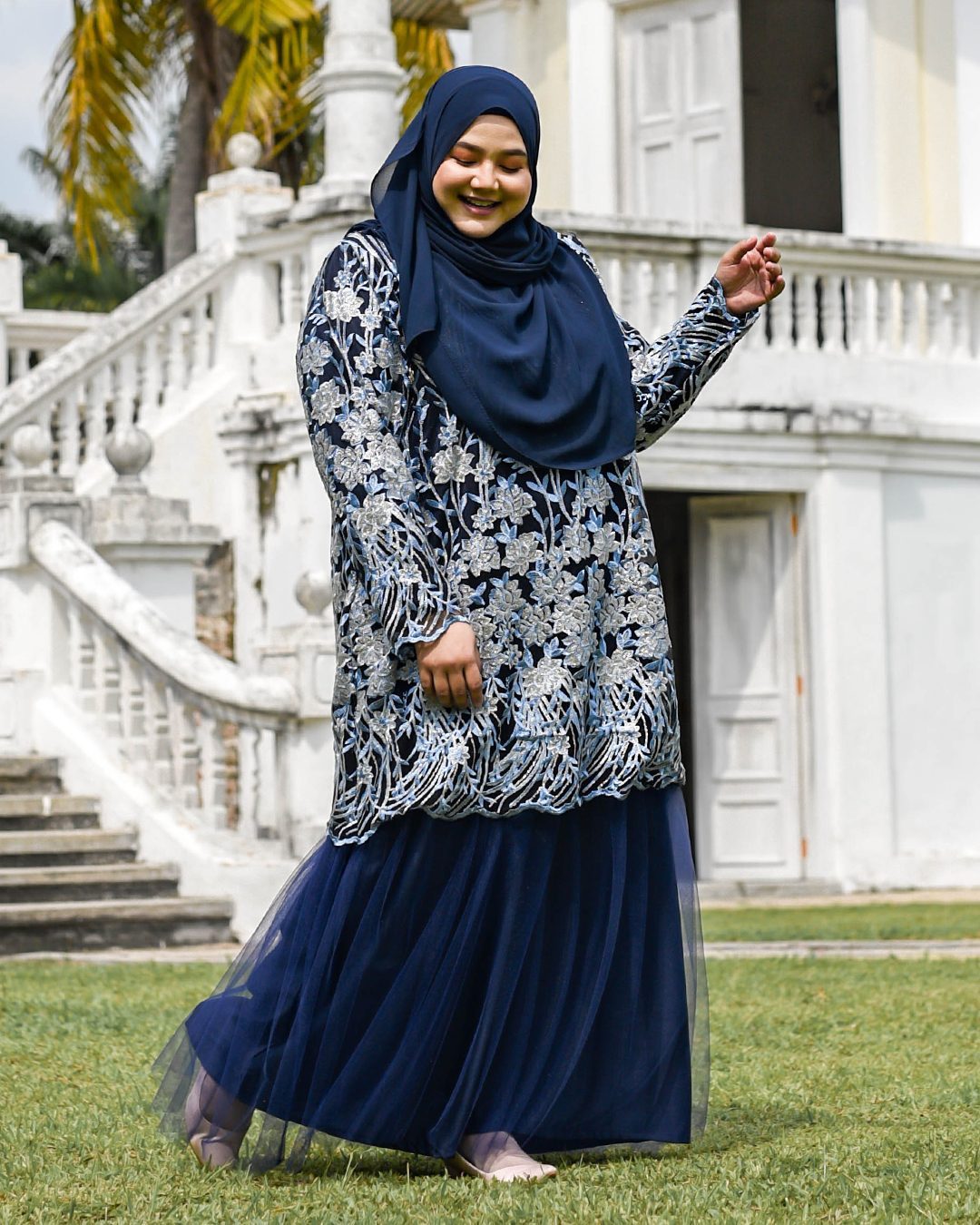 Dress Lace Tutu Nisieka - Navy Blue