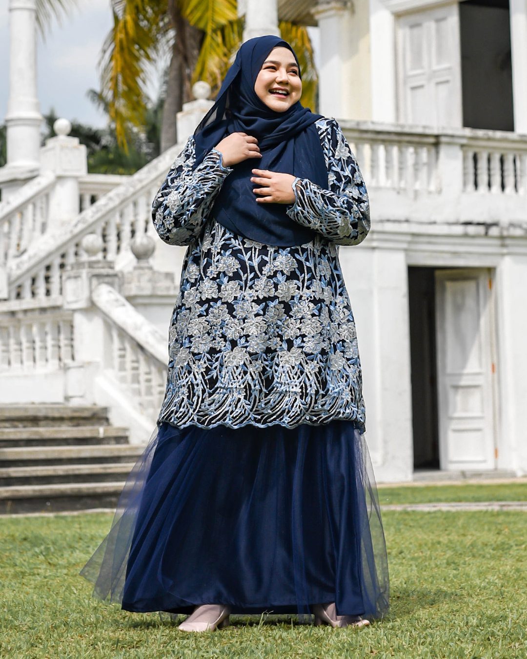 Dress Lace Tutu Nisieka - Navy Blue