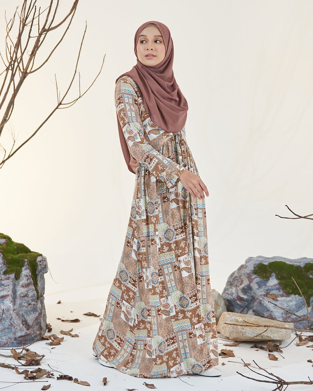 Dress Pleated Otelia - Peanut Brown