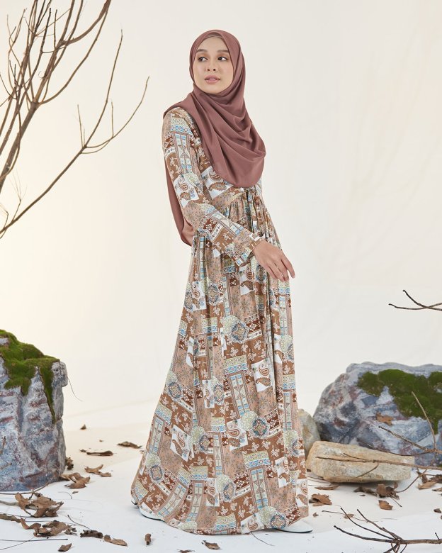 Dress Pleated Otelia - Peanut Brown