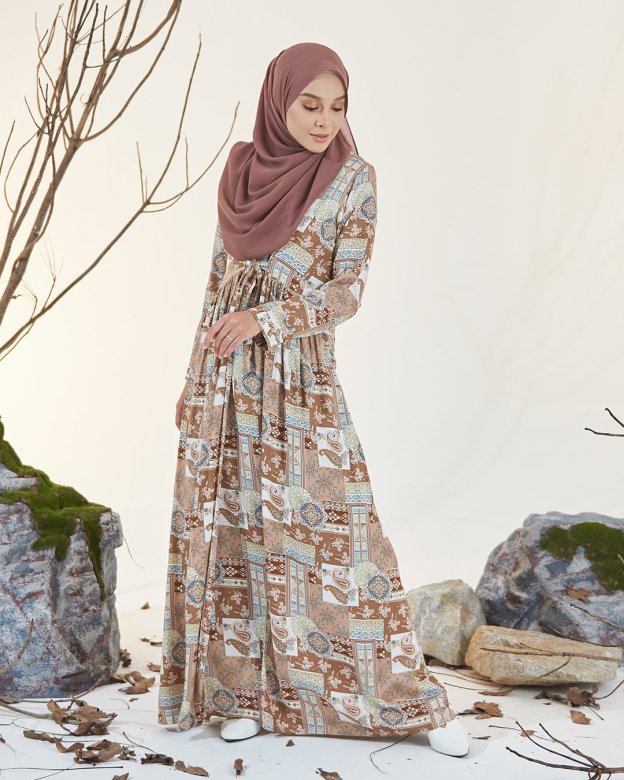 Dress Pleated Otelia - Peanut Brown