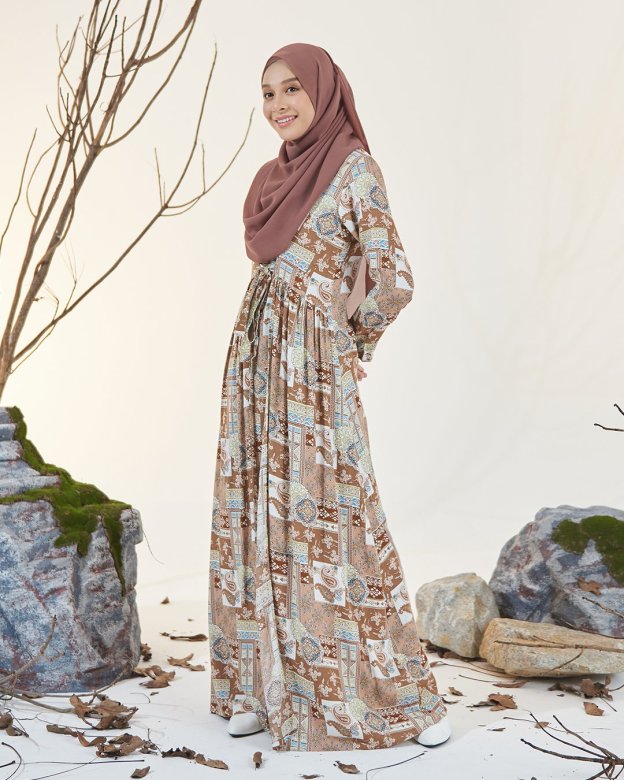 Dress Pleated Otelia - Peanut Brown