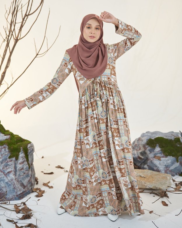 Dress Pleated Otelia - Peanut Brown