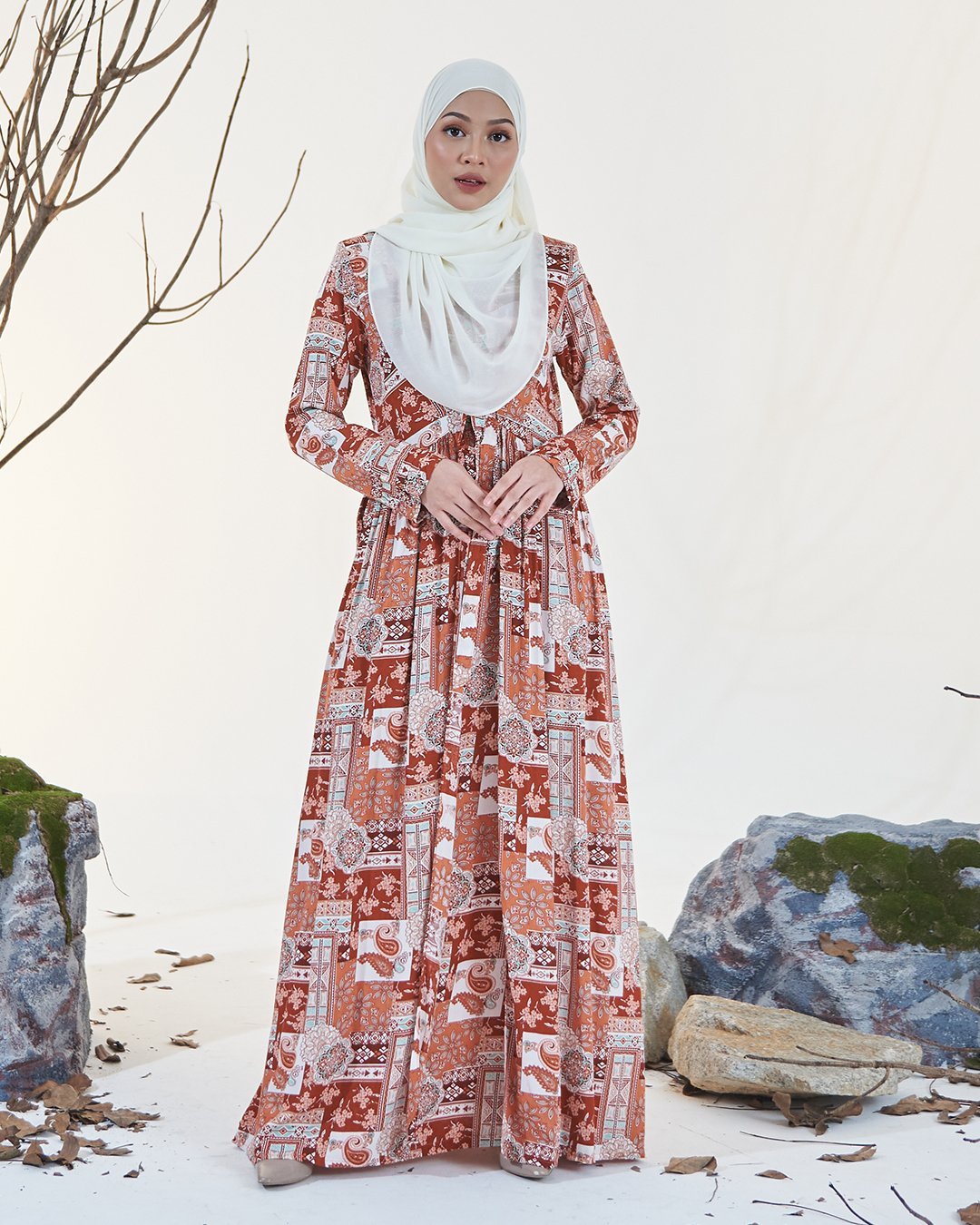 Dress Pleated Otelia - Terracotta