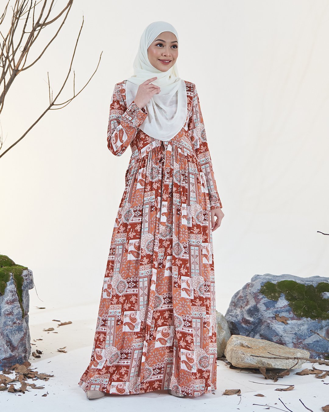 Dress Pleated Otelia - Terracotta