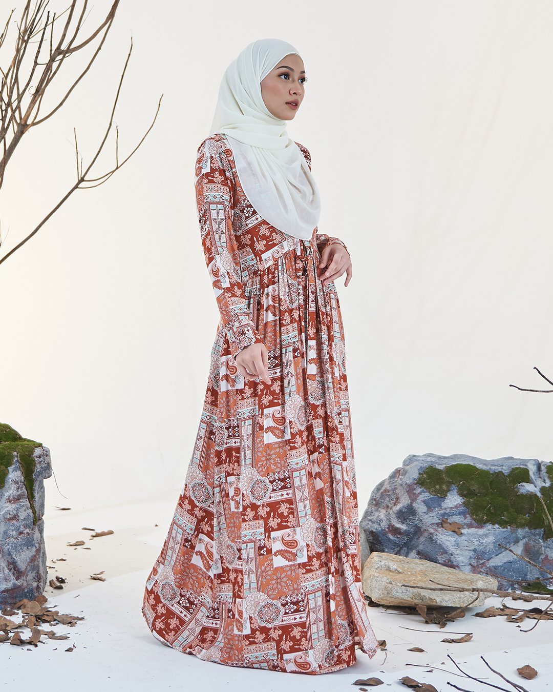 Dress Pleated Otelia - Terracotta