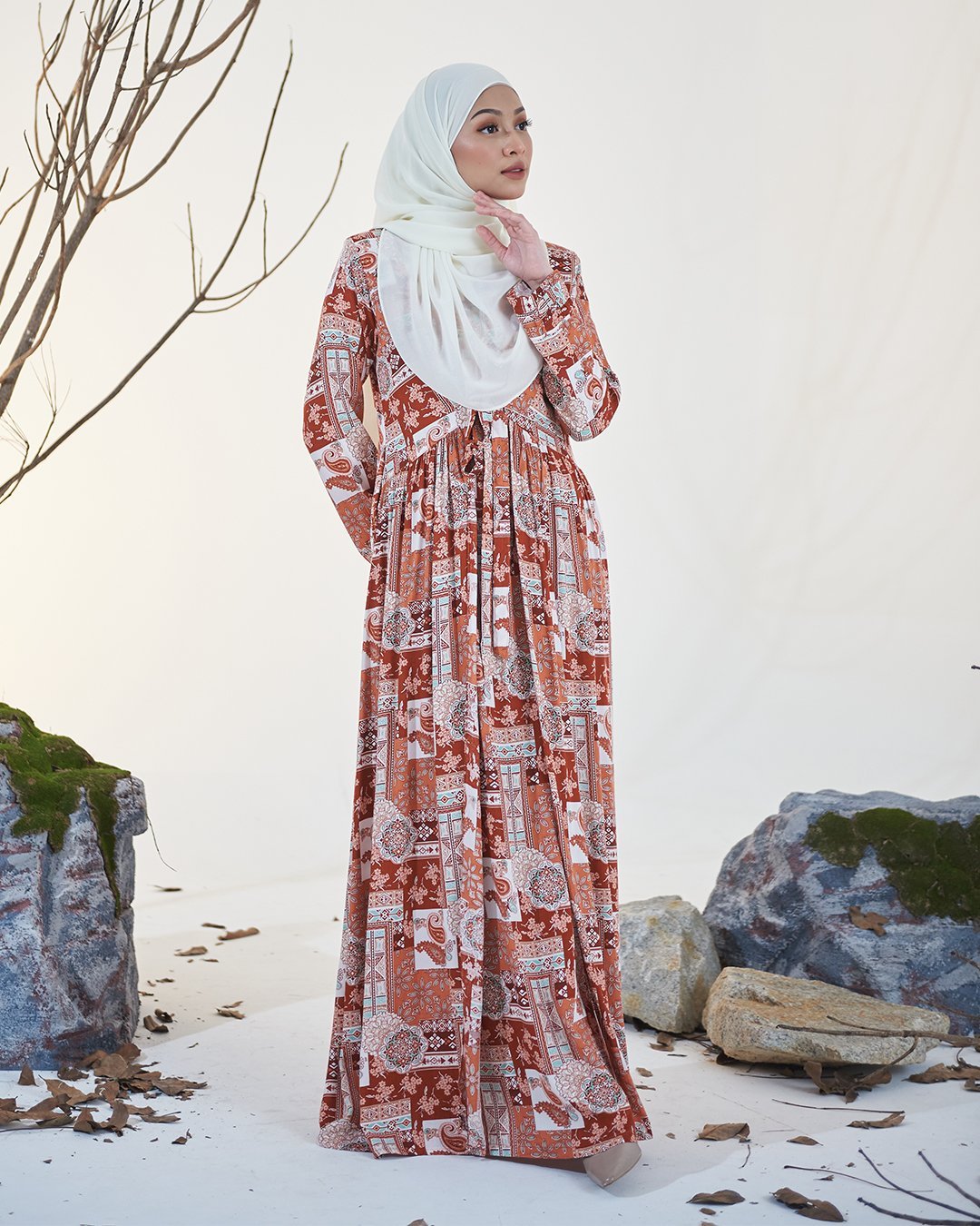 Dress Pleated Otelia - Terracotta
