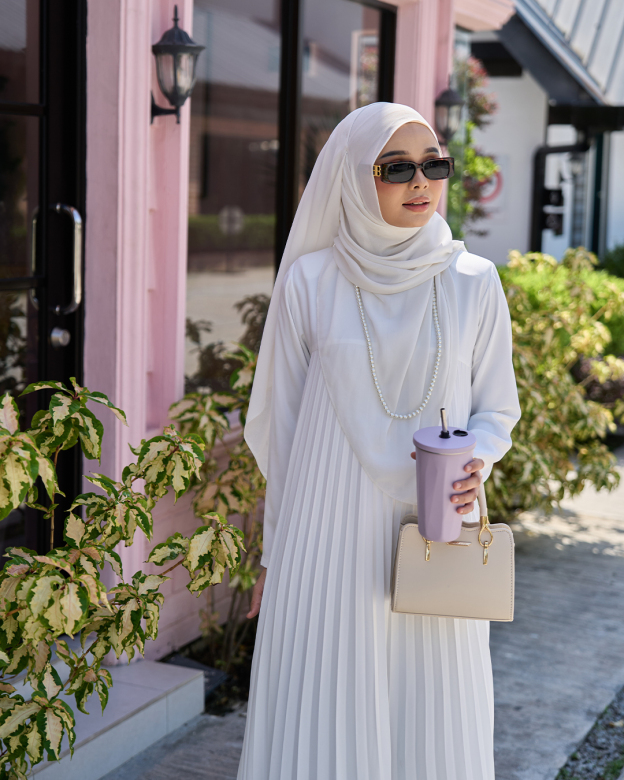 Dress Pleated Haifa - Snow White