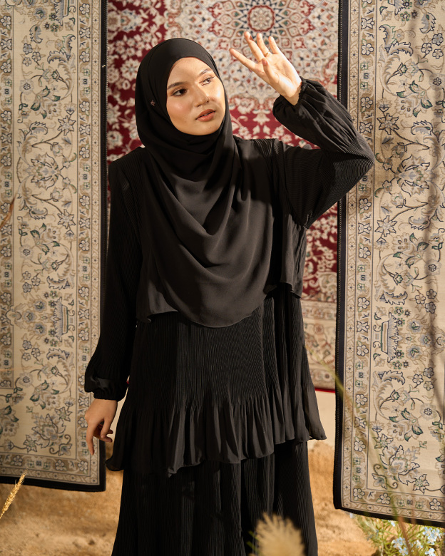 Dress Pleated Herisa - Rich Black