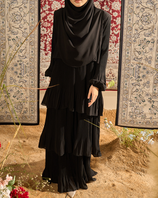 Dress Pleated Herisa - Rich Black