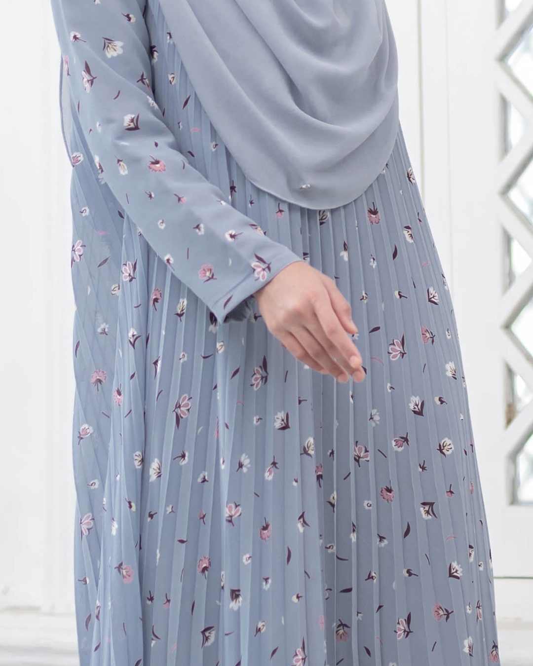 Dress Pleated Naylaa - Blueish Grey