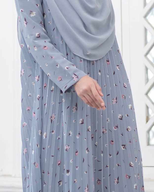 Dress Pleated Naylaa - Blueish Grey