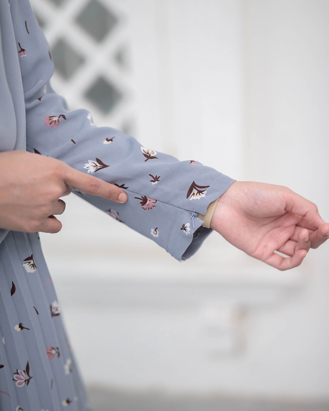 Dress Pleated Naylaa - Blueish Grey