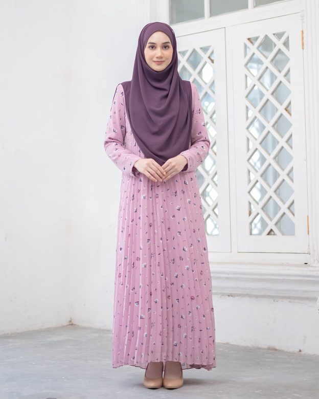 Dress Pleated Naylaa - Light Mulberry