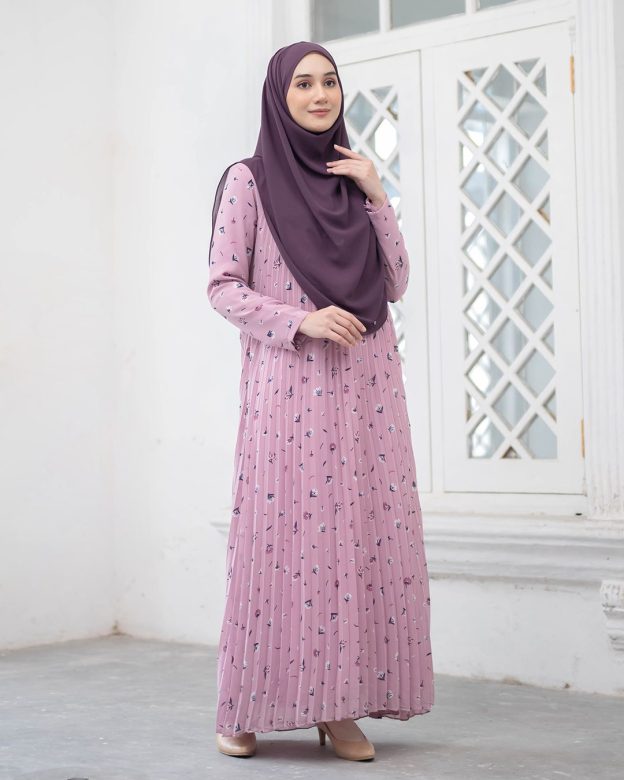 Dress Pleated Naylaa - Light Mulberry
