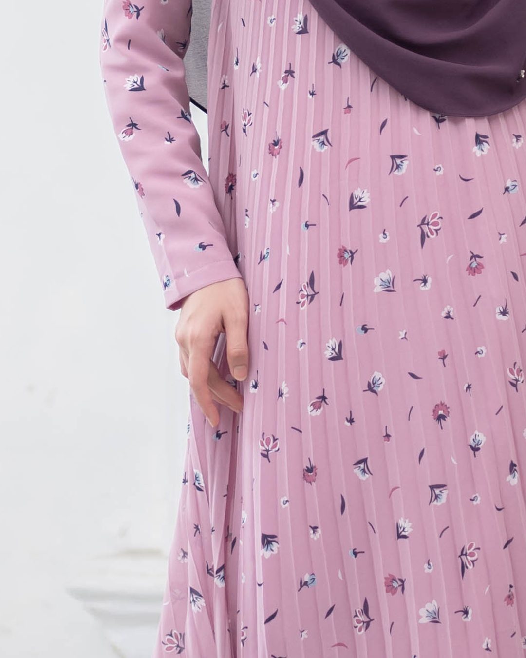 Dress Pleated Naylaa - Light Mulberry