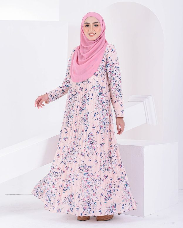 Dress Pleated Nayra - Light Pink