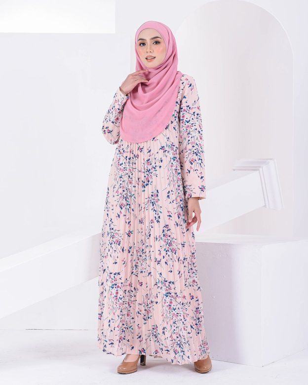 Dress Pleated Nayra - Light Pink