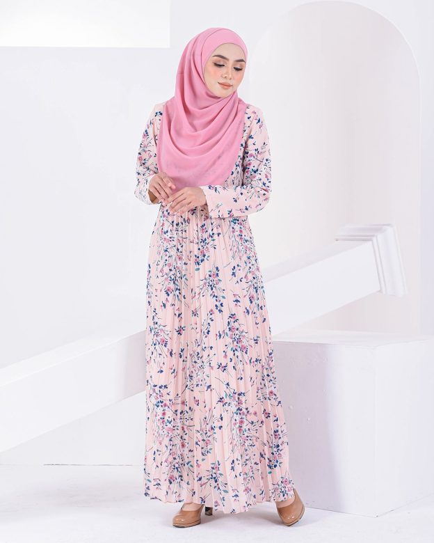 Dress Pleated Nayra - Light Pink