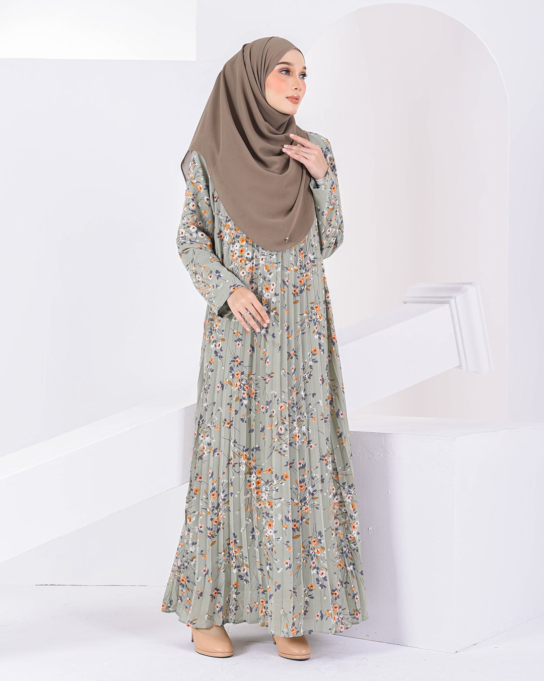 Dress Pleated Nayra - Sage Green