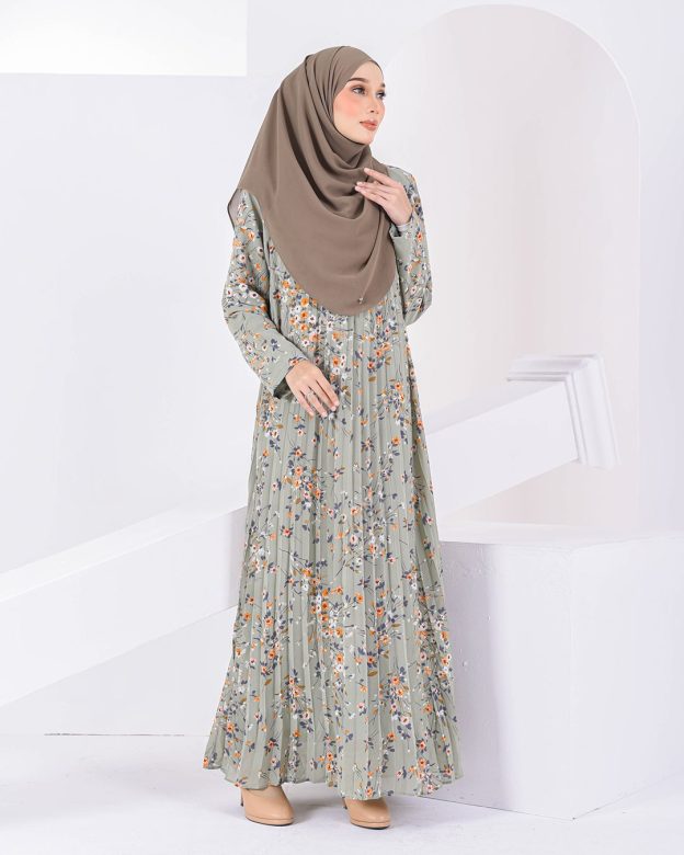 Dress Pleated Nayra - Sage Green