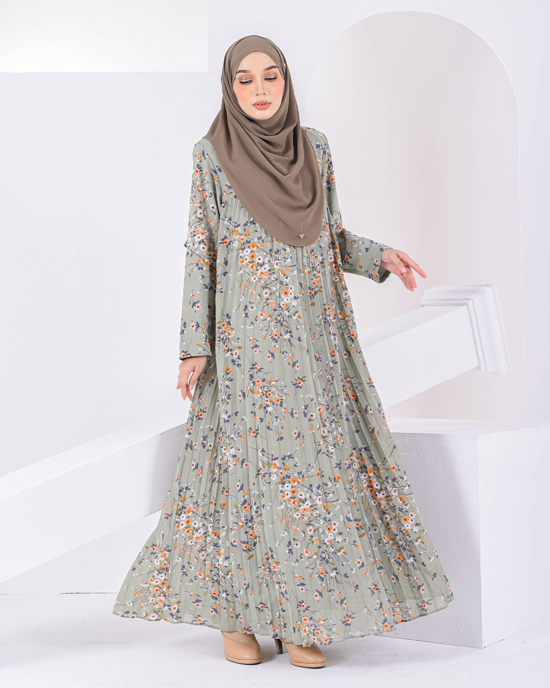 Dress Pleated Nayra - Sage Green