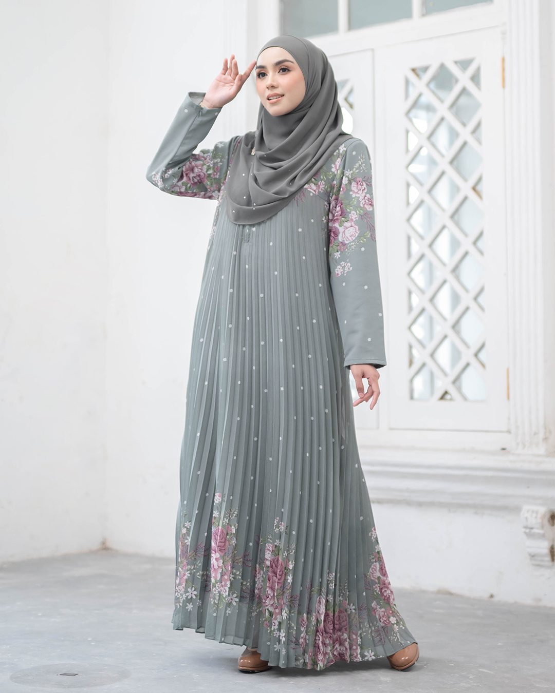 Dress Pleated Nerina - Fern Green