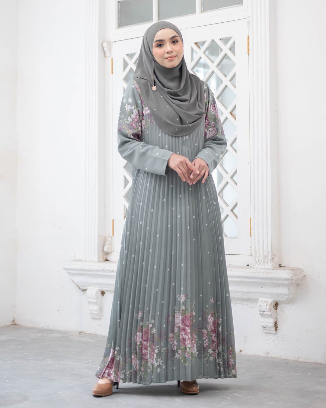 Dress Pleated Nerina - Fern Green