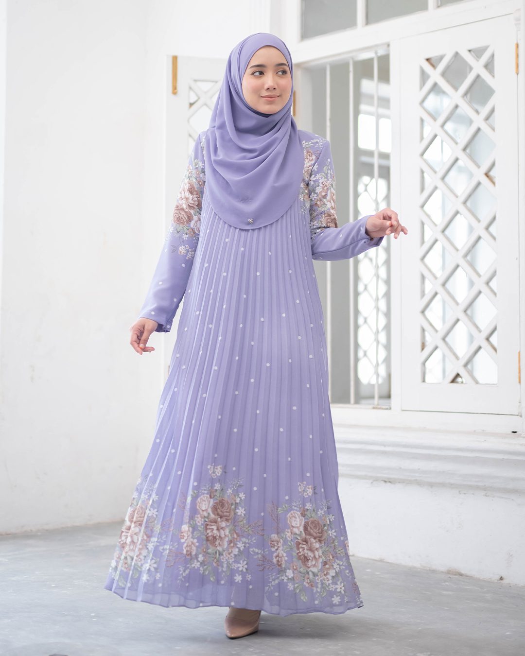 Dress Pleated Nerina - Lilac Purple