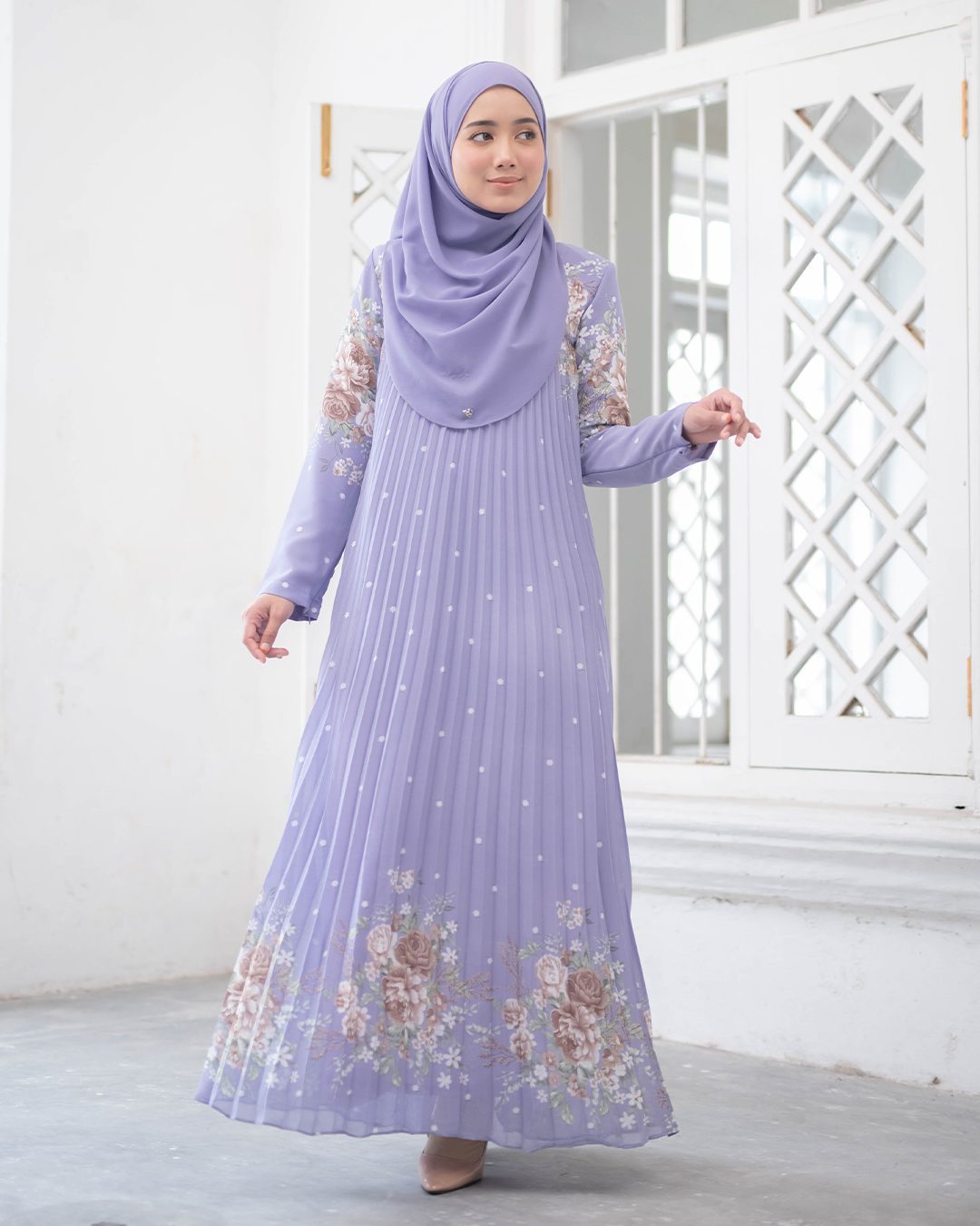 Dress Pleated Nerina - Lilac Purple