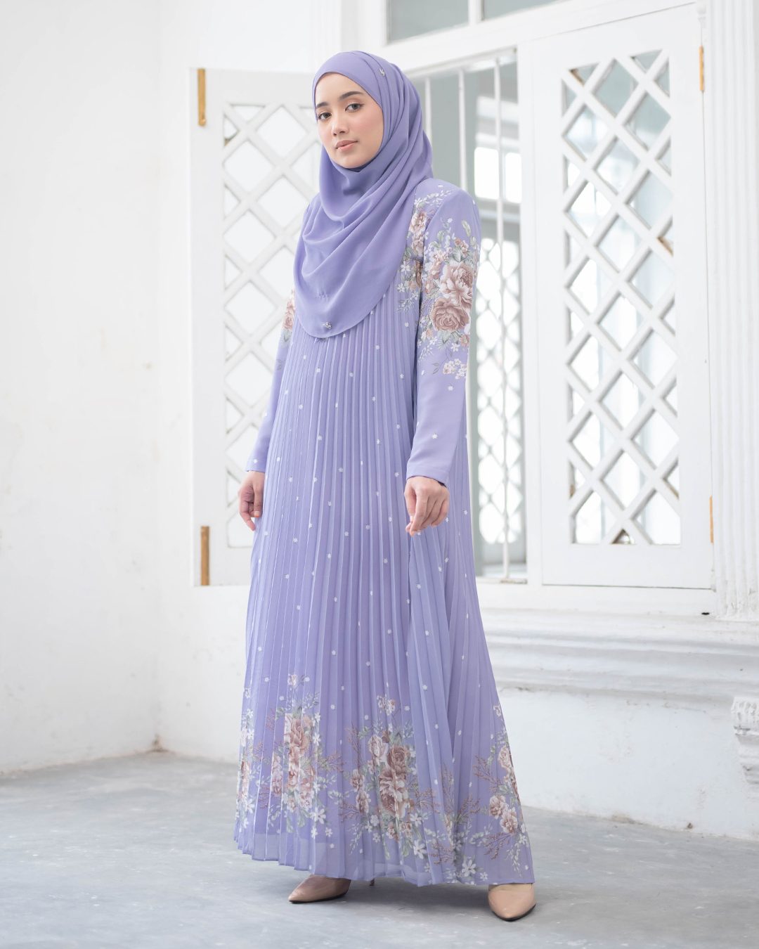 Dress Pleated Nerina - Lilac Purple