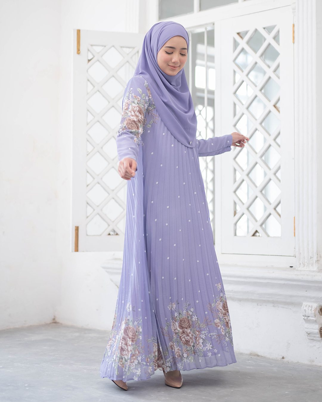 Dress Pleated Nerina - Lilac Purple