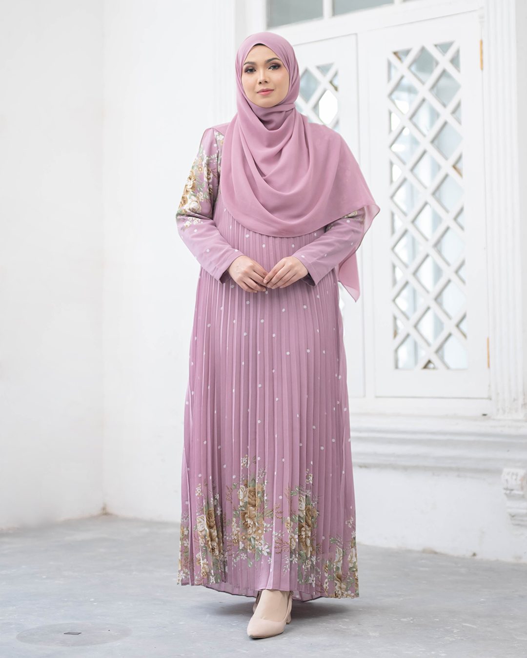 Dress Pleated Nerina - Rouge Pink