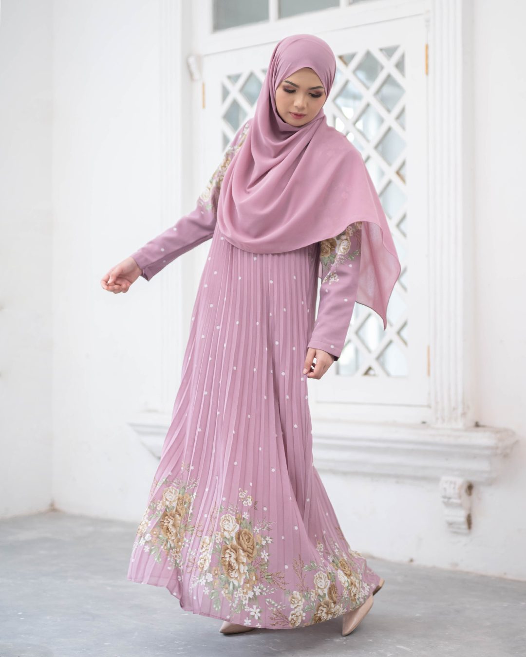 Dress Pleated Nerina - Rouge Pink