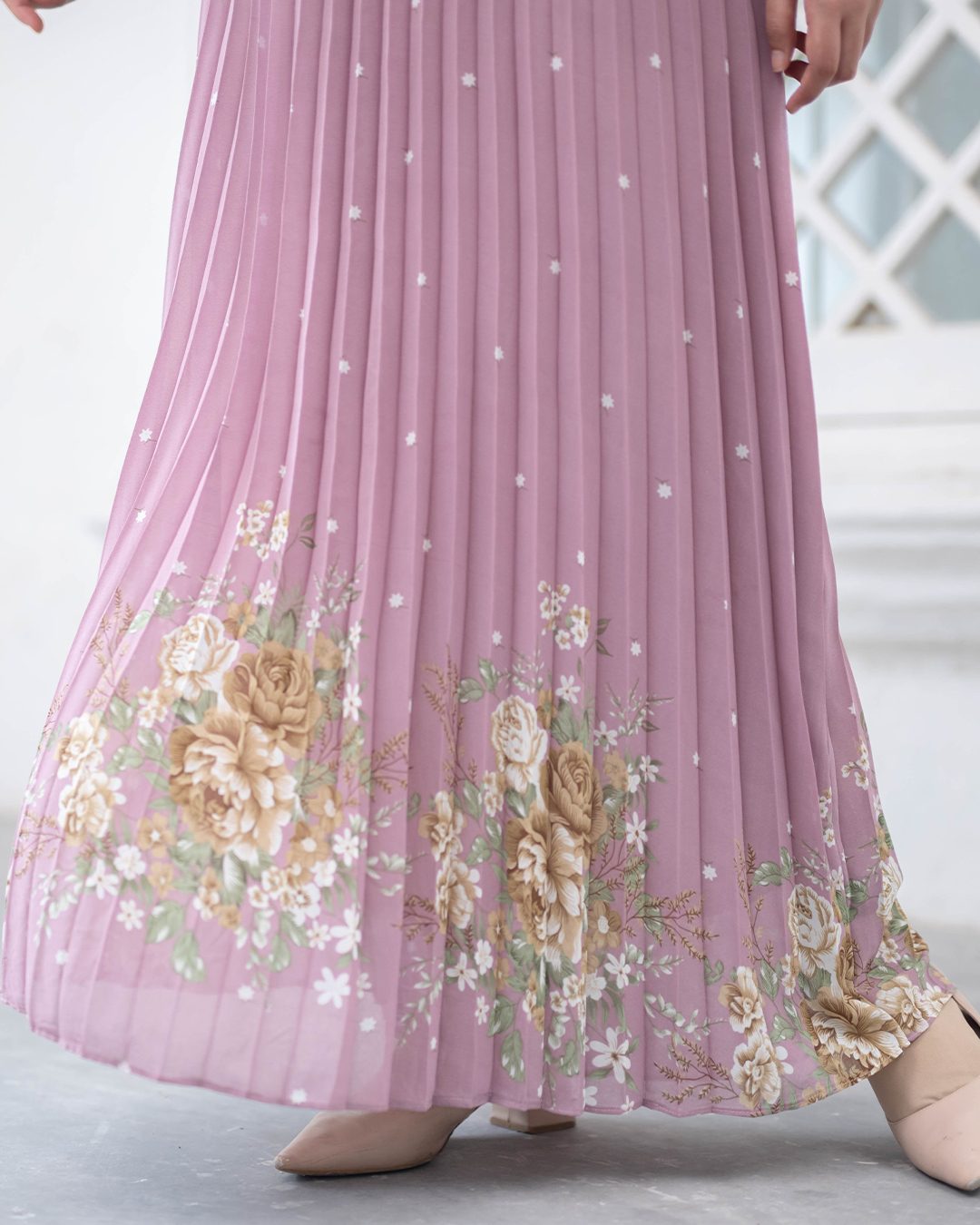 Dress Pleated Nerina - Rouge Pink