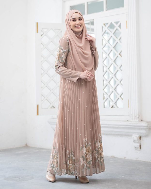 Dress Pleated Nerina - Sandy Brown