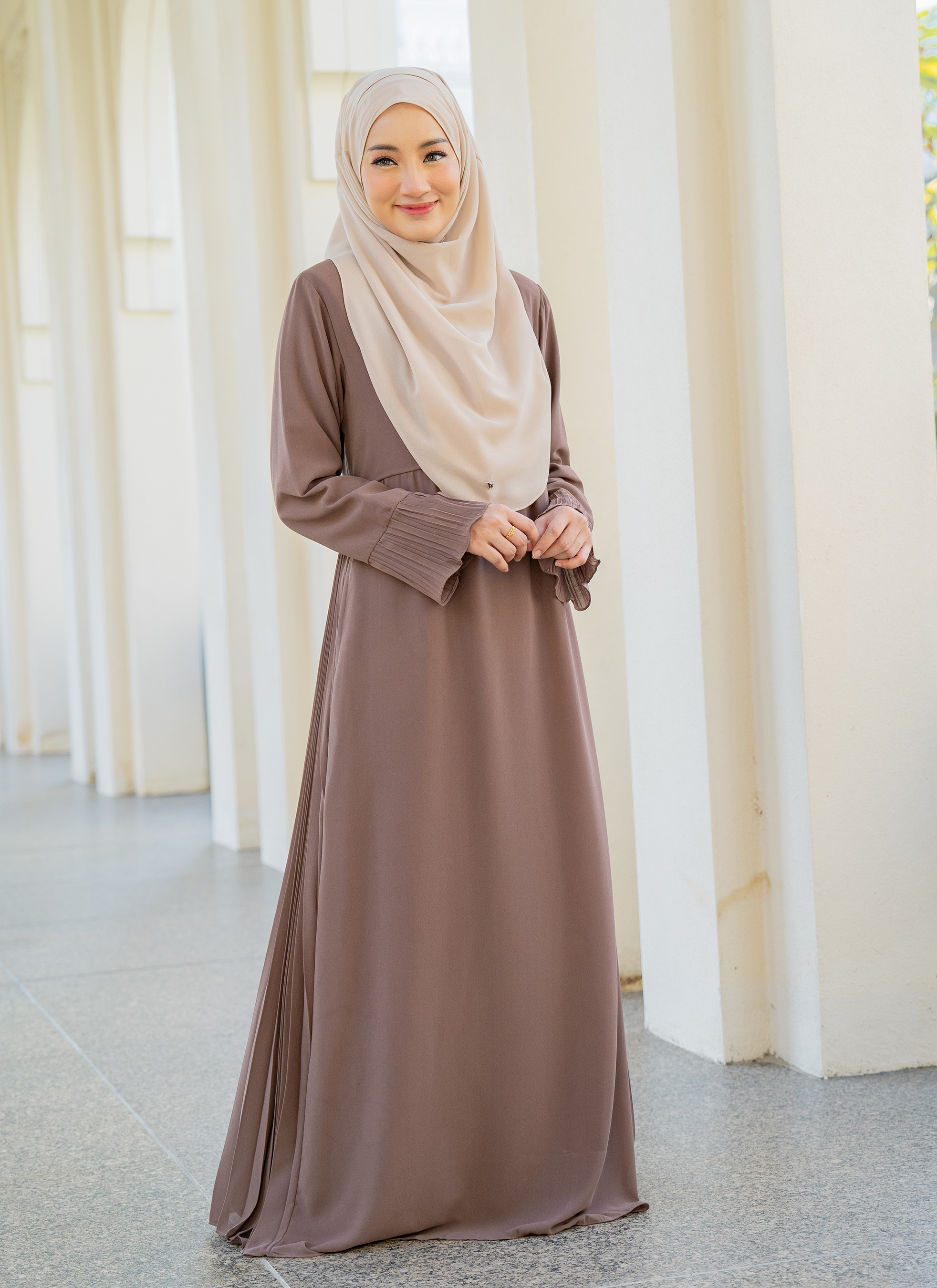 Dress Pleated Rachita - Blow Brown