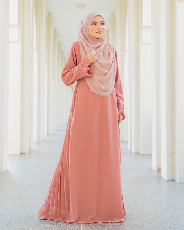 Dress Pleated Rachita - Dust Coral