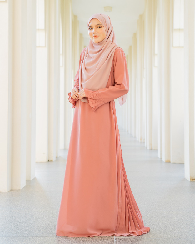 Dress Pleated Rachita - Dust Coral
