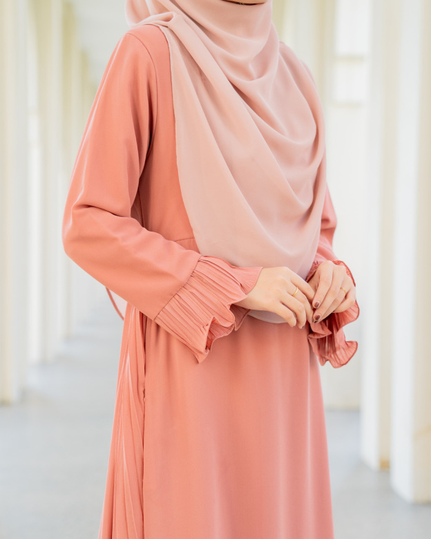 Dress Pleated Rachita - Dust Coral