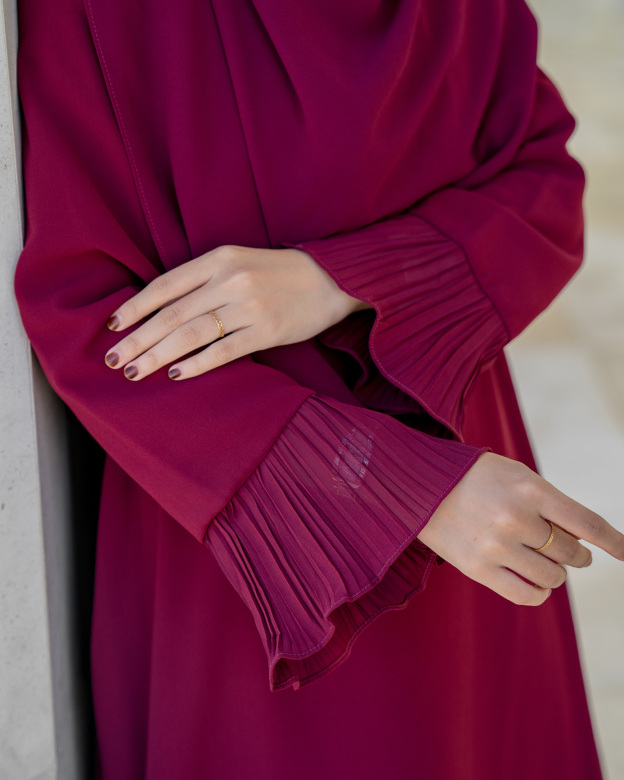 Dress Pleated Rachita - Maroon