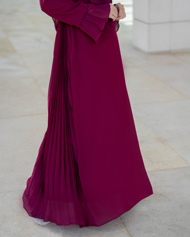 Dress Pleated Rachita - Maroon