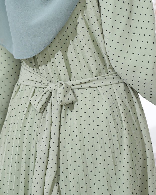Dress Pleated Tahira - Laurel Green