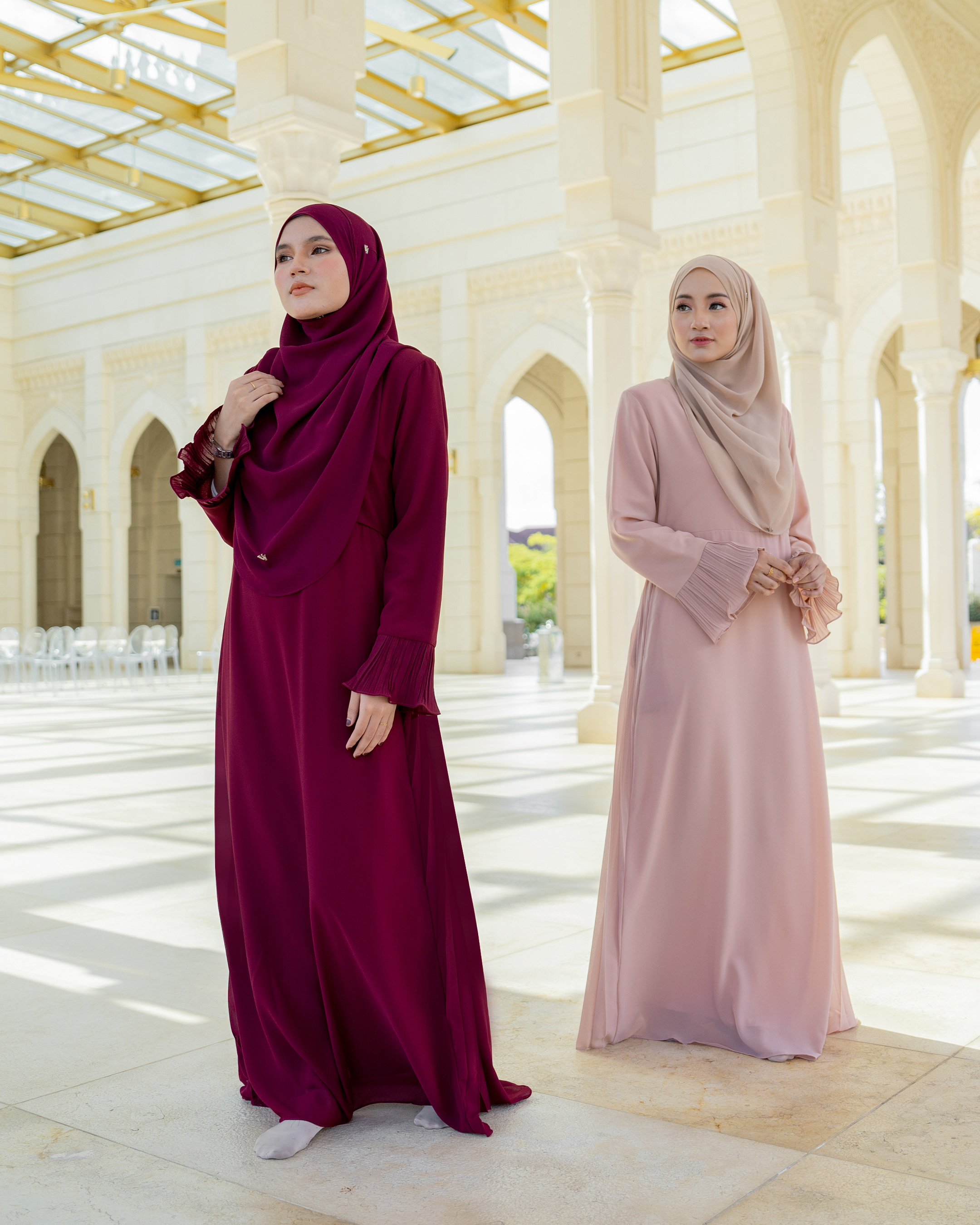 Dress Pleated Rachita - Maroon